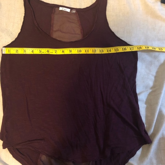 SALE 2for$15 High-Low Sheer Back Panel Tank Top Maroon Flowy DEX​ - Picture 4 of 5